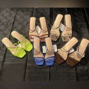 Elegant Women's Heels by the Drop - Blue, Brown, and Green, Croc or Snake